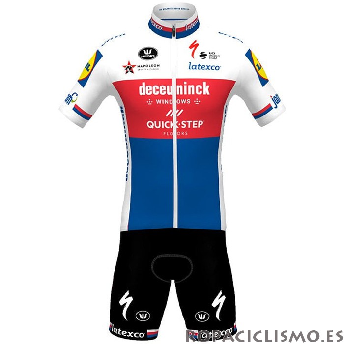 2021 Maillot Deceuninck Quick Step Tirantes Mangas Cortas Campeon Repubblica